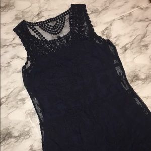 Blue Lace Bodycon Mini Dress by Express